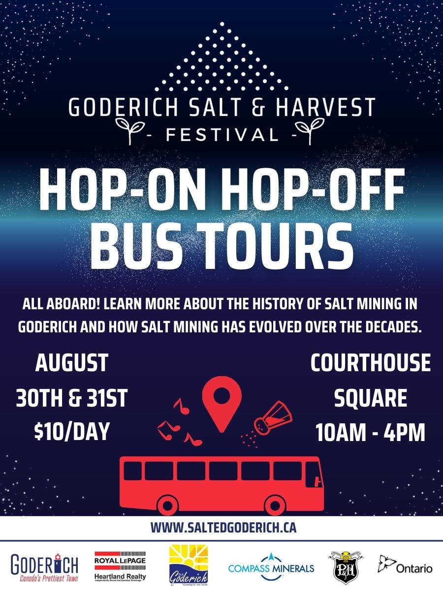 Saturday, August 30,  Hop On - Hop Off Bus Tour 10AM-4PM
